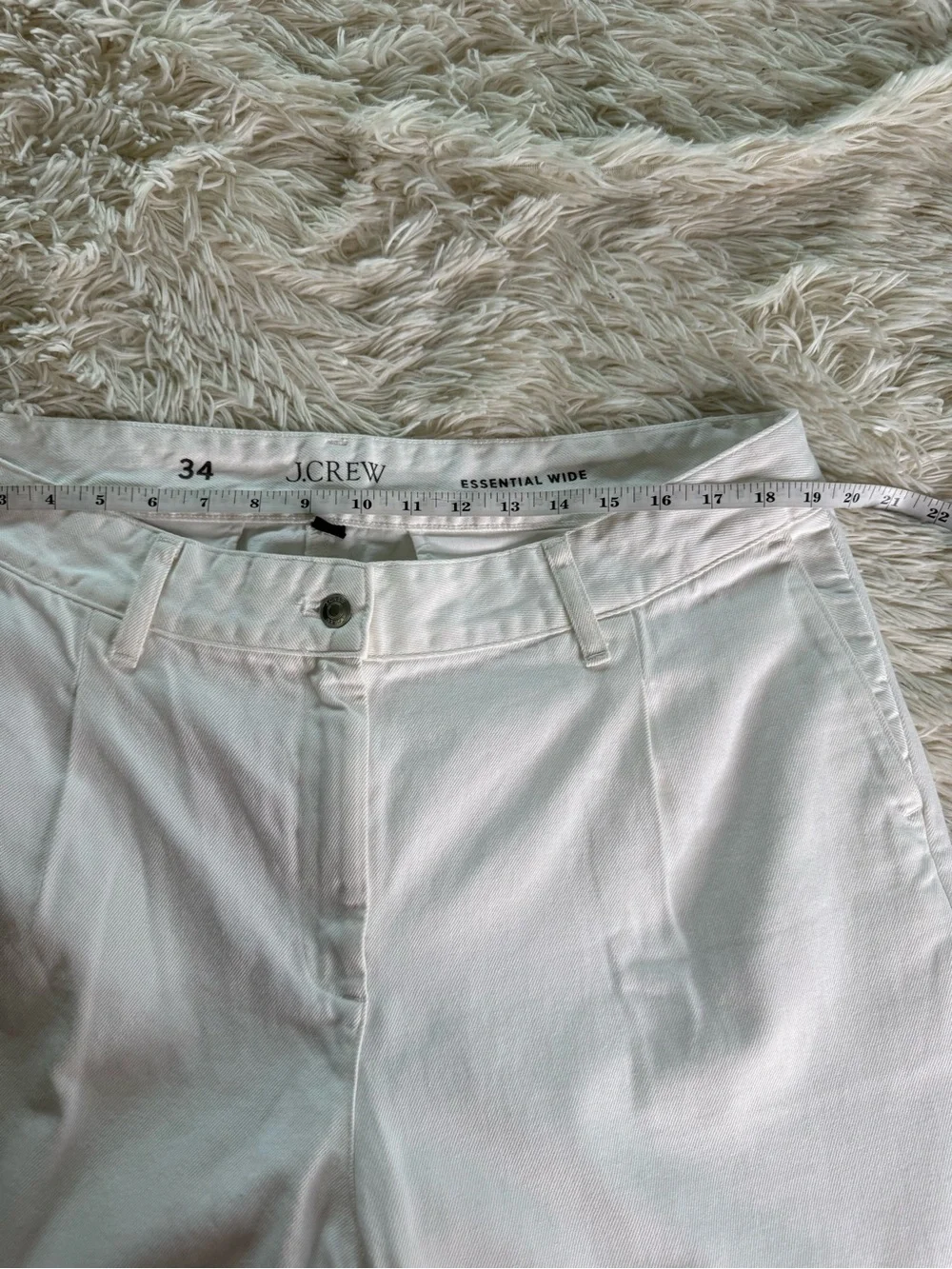 NWT J Crew Wide Leg Essential White Jeans Size 34